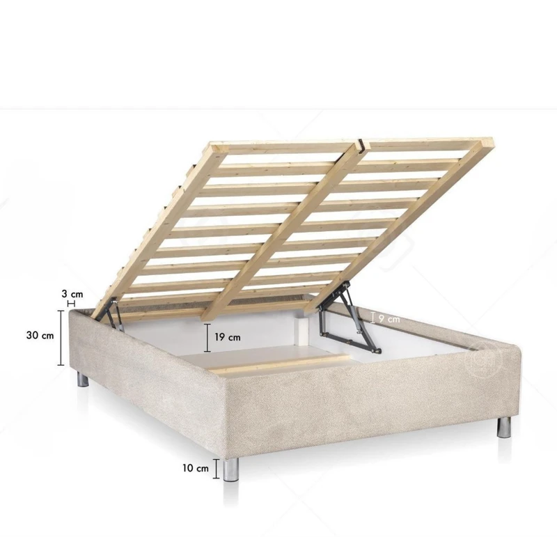 מיטה עם ארגז מצעים סנדוויץ' מרופד | דגם נייס