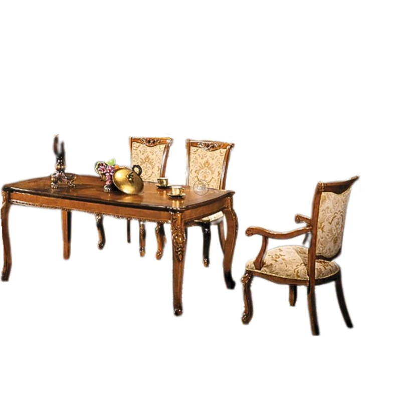 שולחן פינת אוכל | עץ מלא עם רגליים מפוסלות