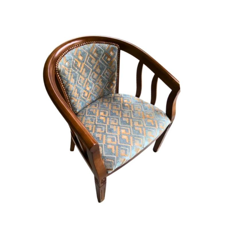 כורסה בעיצוב וינטג' מעץ מלא עם ריפוד | דגם 7400