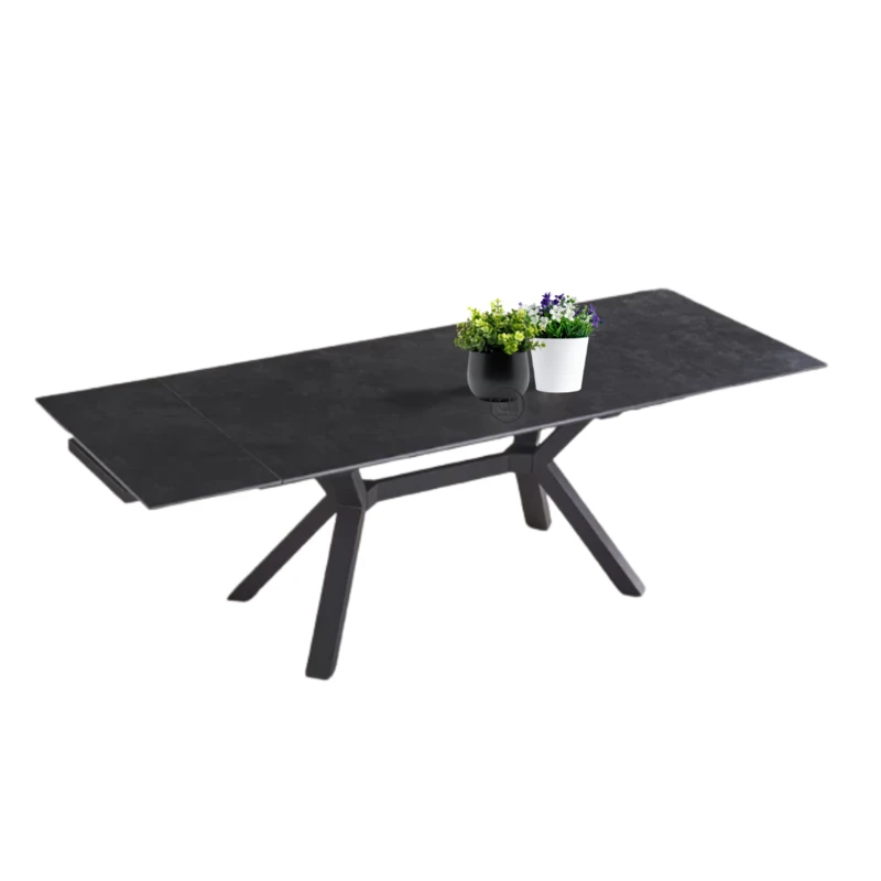 פינת אוכל | דגם סנדי קרמי שחור + 6 כיסאות