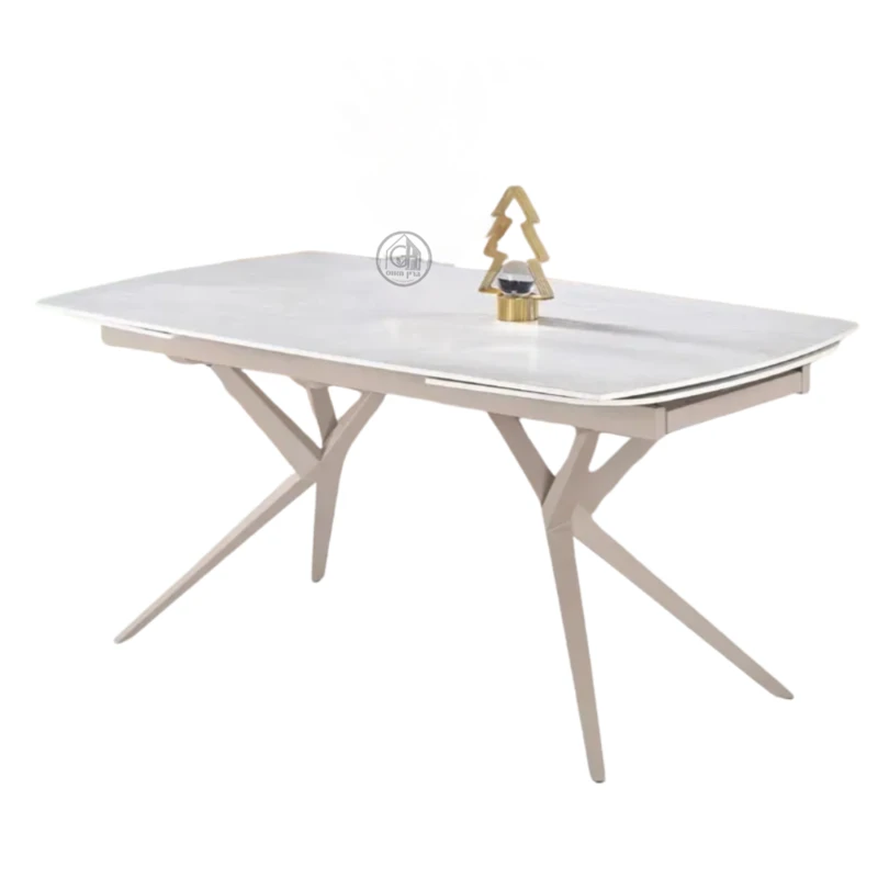 שולחן אוכל אבן קרמית | דגם טוויסט