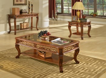 שולחן סלון | מסגרת עץ מלא עם פלטת זכוכית עבה