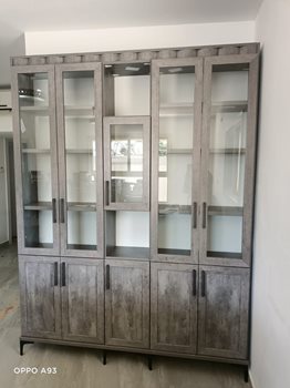 ספריית קודש יוקרתית – עץ סנדוויץ' עם קרניז דקורטיבי | דגם בטהובן 5 דלתות WWW.G-H.CO.IL