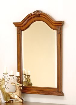 מראה קריסטלית בעיצוב איטלקי – מסגרת עץ אגוז מלא | דגם B0912. גרין האוס רהיטים