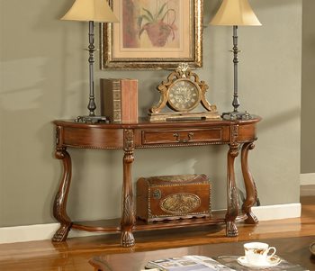 גרין האוס רהיטים - קונסולה מעץ מלא עם מגירה ומדף | דגם HSC010