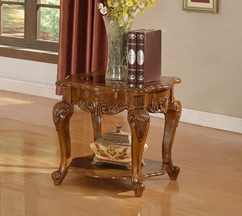 שולחן צד עץ מלא מעוצב בגילופים | סגנון איטלקי | גרין האוס רהיטים