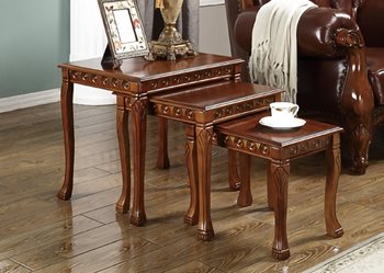 שלישית שולחנות עץ מלא | דגם 008