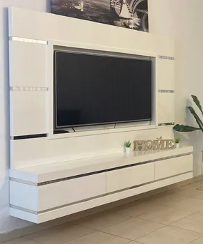 מזנון אפוקסי לבן עם ניקלים. גרין האוס רהיטים