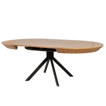 שולחן אוכל עגול נפתח דגם דגלאס | 3 גוונים לבחירה | רגל מתכת שחורה