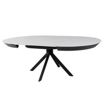שולחן אוכל עגול נפתח דגם דגלאס | 3 גוונים לבחירה | רגל מתכת שחורה