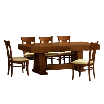 שולחן אוכל נפתח דגם תמר - צבע אגוז אמריקאי