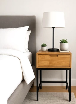 שידת צד מעץ מנגו מלא -בסיס ברזל שחור | דגם טבעי. גרין האוס רהיטים. WWW.G-H.CO.IL