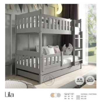 דגם LILA מיטת קומותיים מעץ מלא