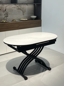 שולחן טרנספורמר | דגם קרמי אובלי