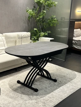 שולחן טרנספורמר | דגם קרמי אובלי