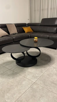 שולחן סלון עגול עם פלטות מסתובבות | דגם 8857