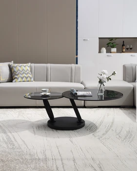 שולחן סלון עגול עם פלטות מסתובבות | דגם 8857