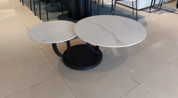 שולחן סלון עגול עם פלטות מסתובבות | דגם 8857