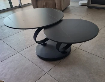 שולחן סלון עגול עם פלטות מסתובבות | דגם 8857