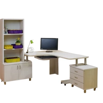 ספרייה פינתית עם שולחן פינתי וכוננית | דגם אושר