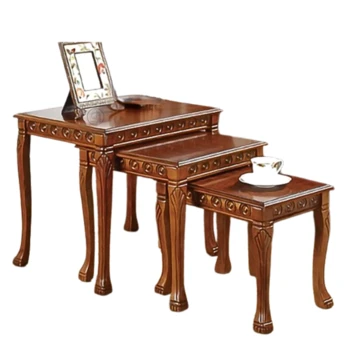 שלישית שולחנות עץ מלא | דגם 008