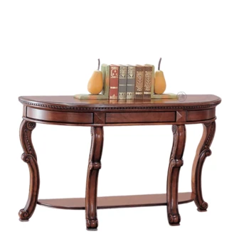 קונסולה מעץ מלא עם מדף תחתון | דגם פנטזיה