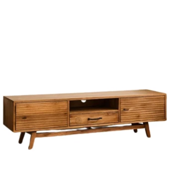 מזנון עץ מנגו טבעי | דגם קלאסיק חריצים