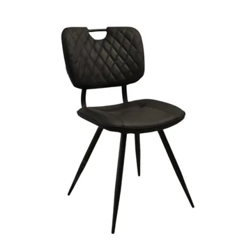 כיסא מרופד ד. עור | דגם יגואר | צבע: שחור