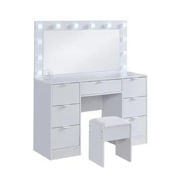 שולחן איפור עם מראה ותאורה | דגם אקשן  WWW.G-H.CO.IL