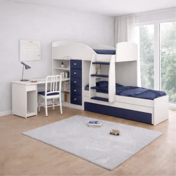 מיטת קומותיים לילדים | כולל שולחן כתיבה וכוננית