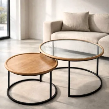 round-coffee-tables-wood-glass-green-house.jpg