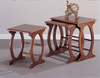 שלישיית שולחנות מעץ מלא. גרין האוס רהיטים