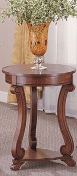 שולחן צד עגול בעיצוב איטלקי – עץ מלא בגוון אגוז | דגם B0652-1. גרין האוס רהיטים