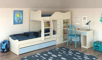 מיטת קומותיים חלומית 1, דוגמא 1 + משולשת 415 ויחידת כונן 301-4