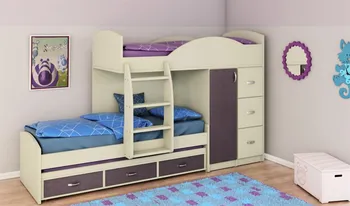 חלומית 1 מיטת קומותיים כוללת ספריה