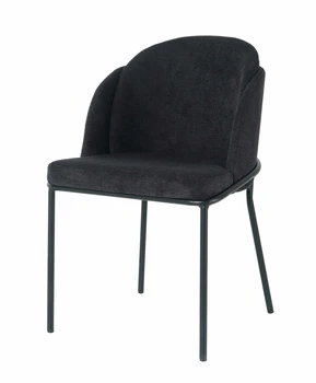 כיסא מרופד עם רגל שחורה | דגם נרקיס שחור