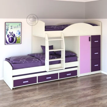 מיטת קומותיים עם ארון ומגירות | דגם חלומית 263-1