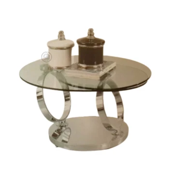 שולחן עיגולי זכוכית מסתובב | דגם 8857