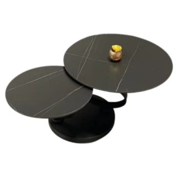 שולחן סלון עגול עם פלטות מסתובבות | דגם 8857