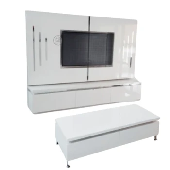 סט סלון - מזנון מסגרת ושולחן | דגם פלזמה אפוקסי