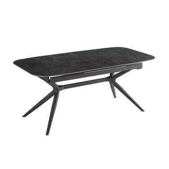 פינת אוכל | דגם חץ קרמי פחם + 6 כיסאות