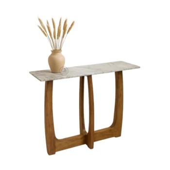 קונסולה | עץ מנגו עם פלטת שיש