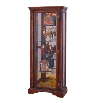 ויטרינה מעץ מלא עם מדפי זכוכית | דגם JO40