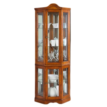 ויטרינה פינתית מעץ אגוז