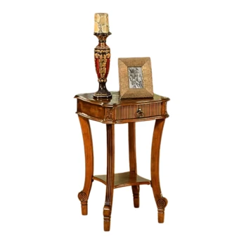 שולחן צד מעץ אגוז מלא עם מגירה | דגם 008