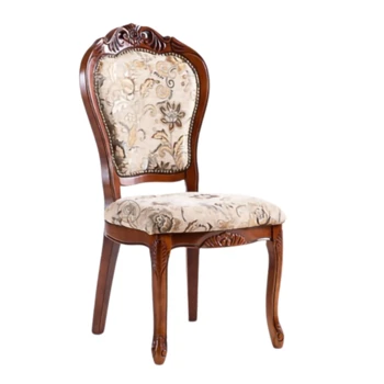 כיסא איטלקי מעץ מלא עם ריפוד | דגם פרח זהב