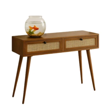 קונסולה | עץ מנגו עם מגירות ראטן