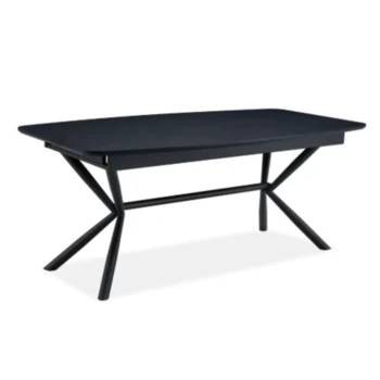 שולחן אוכל נפתח | דגם ניקולס – שחור בטון