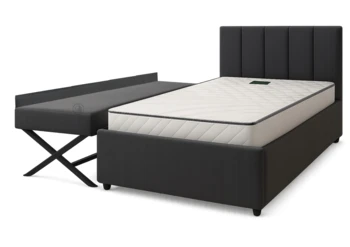 מיטה וחצי מרופדת עם מיטת חבר נשלפת | דגם פיפא