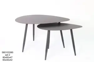 זוג שולחנות מתכת אל חלד |דגם טיפני